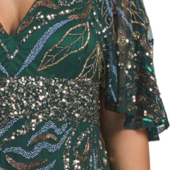 MAC DUGGAL Embellished Elbow Sleeve Gown - Picture 3 of 3